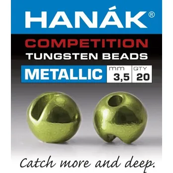 Tungstenové kuličky Hanák Competition Metallic+ Olivová 4,0 mm, 20 ks