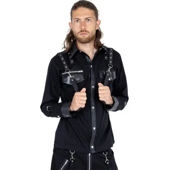 Pánská košile košile pánská POIZEN INDUSTRIES - FORREST - BLACK