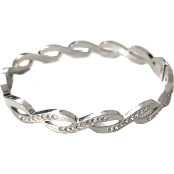 Náramek Stainles Steels náramek z chirurgické oceli CLAIRES N15 s krystaly + krabička