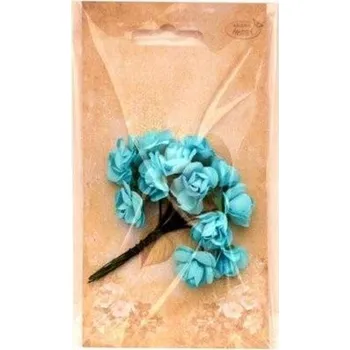 Set školních potřeb Różyczki papierowe 12szt niebieskie