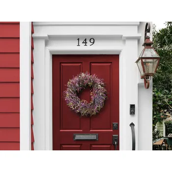 Věnec na dveře venkovní fialový ručně vyráběný dekorativní umělé květiny nástěnná dekorace tradiční rustikální styl Beliani