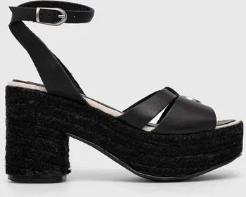 Dámské sandále Kožené sandály Pepe Jeans TAFFY černá barva, PLS90602, EUR 40