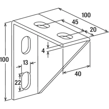 Úhloměr FISCHER Konzolový úhelník WK Varianta: WK 100/100