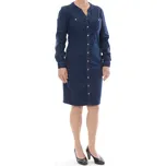 Timezone Denm Henley Šaty Tmavě Modré M