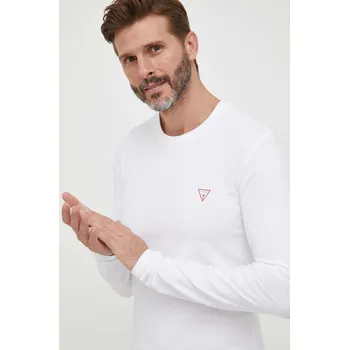 Pánské tričko Tričko s dlouhým rukávem Guess M2YI28.J1314 bílá 00X, vel. XXL