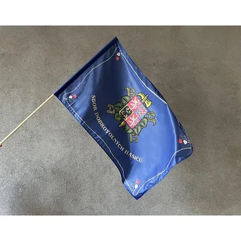 Vlajka Hasičská vlajka se znakem SH ČMS a trikolorovými lístky Alerion