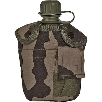 Kempingové nádobí Polní láhev camo Francie + pitítko (Přesná kopie polní láhve používané v Americké Armádě s Alu pitítkem a maskáčovým potahem 600 x 600 D "Francie" .)