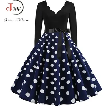 Dámské šaty Áčkové retro šaty s potiskem JW895 Velikost: L, Barva (Varianta): 1412-009