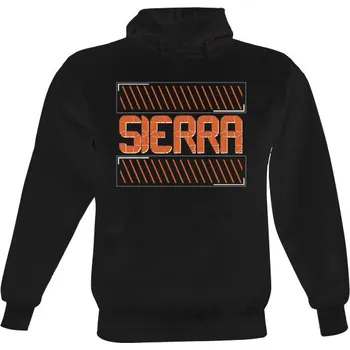 Pánská mikina Pánská mikina s kapucí s potiskem SIERRA_Safety-black_hoodie pánské