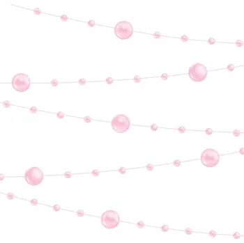 Svatební dekorace Perličky na vlasci světle růžové 6,5m