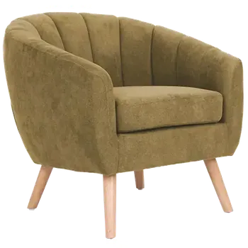 Křeslo Amelie - 1, křeslo, dřevěné nohy přírodní, látka zlatohnědá