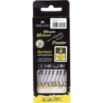 Rybářský háček Mikado Návazec Method Feeder 10 cm s Gumičkou 8ks Velikost háčku: #12, Průměr: 0,12mm