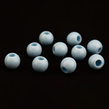 Dětské navlékací korálky Pro Háčkování Plastový korálek lesklý Ø 10x12 mm světle modrý - 10 ks