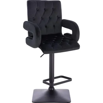 Barová židle Barová židle velur Velen základna černá - černé