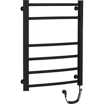 Radiátor CERANO - Elektrický sušák ručníků Luca, s displejem - 97 W - černá matná - 660x550 mm