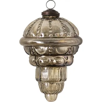 Vánoční ozdoba Vánoční cetka Stříbrná 8*13 cm – 8x13 cm