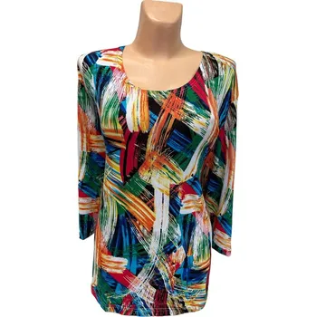 Dámská tunika Halenka s rukávem ČARTANA, Barva Oranžová, Velikost XXXL 54, Materiál 96% Viskoza 4% Lycra