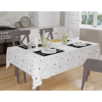 ubrus Orbytex Vánoční ubrus teflonový - V4 - hvězda šedá Rozměry: průměr 130, Tvar: Kulatý