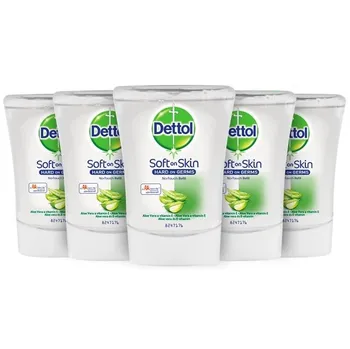 Dettol Soft on Skin No-Touch Refill Aloe Vera tekuté mýdlo náhradní náplň do bezdotykového dávkovače Mýdlo Dettol Soft on Skin No-Touch Refill Aloe Vera tekuté mýdlo náhradní náplň do bezdotykového dávkovače