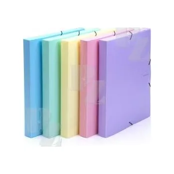 Kancelářské potřeby Plastový box A4 s gumou PASTELINI 2-578 žlutý, Karton P+P