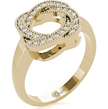 Prsten Couple, Zajímavý prsten Michel, žluté zlato se zirkony, vel. 51, prům. 16.2 mm, 585-66-1-0296.0Z00.0.51.001