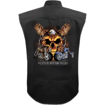 Pánská košile vesta kosile spiral potisk chopper motorky orel ohniva lebka velikost: XXL