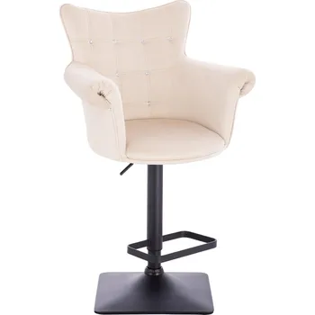 Barová židle Barová židle Nuuk velur základna černá - krémová