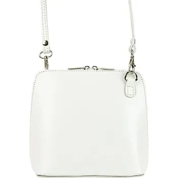 Bílá malá kožená crossbody kabelka no. 55