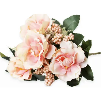 umělá květina Kytice mix umělá 31cm starorůžová