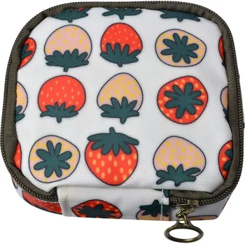Peněženka Čtvercová peněženka s jahůdkami - 11*11 cm
