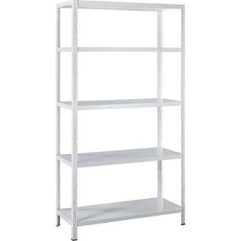 Dílenský regál Kovový regál Schulte 4518-W 2000x1000x350 mm, 5 polic, nosnost 425 kg, bílý