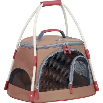 Taška pro psa a kočku Nobby Enoshima Cat 3v1 přepravní taška světle hnědá 46 x 40 x 29 cm