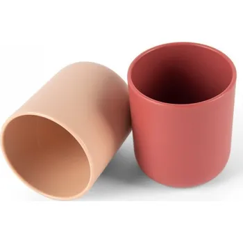 dětská jídelní sada Tiny Bio hrníčky Nude/Red 2ks 0m+