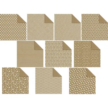 URSUS Origami papíry KRAFT - 80 g/m2, 15 x 15 cm