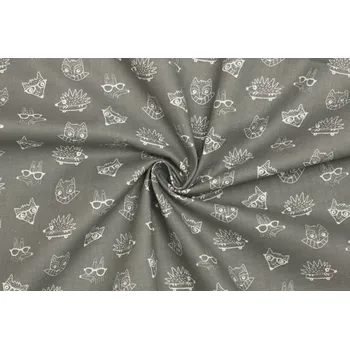 Bavlněné plátno - Ježci a lišky