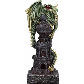 Soška drak Strážce věže zelený cca 17,7 cm, 260 g
