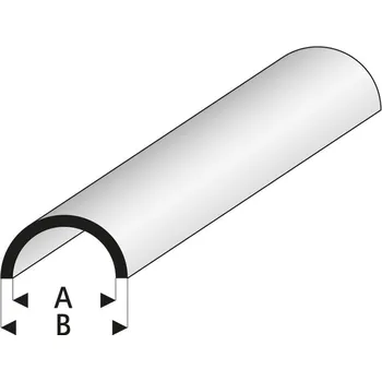 Modelářský materiál Raboesch profil ASA trubka půlkruhová 3.5x5x330mm (5)