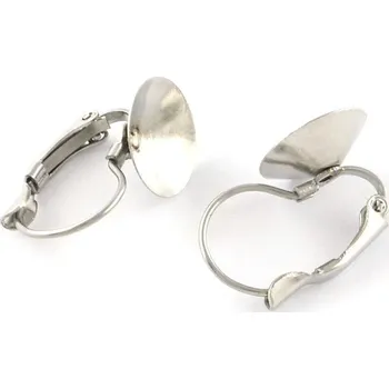 Šperk Pro Háčkování Náušnicové zapínání s kotlíkem 22x12 mm, ocel 2 ks