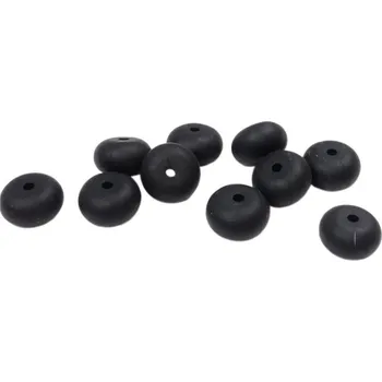 Dětské navlékací korálky Natana oválný silikonový korálek černý 12 mm 10 kusů