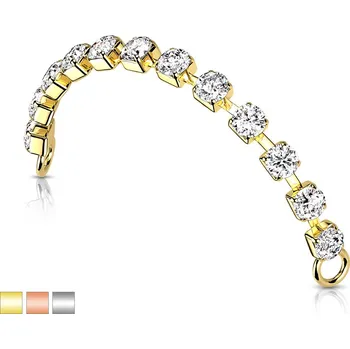 Řetízek Piercingate Řetízek k piercingu a náušnicím PRI00001 - Barva/Motiv: Růžové zlato/Čirá