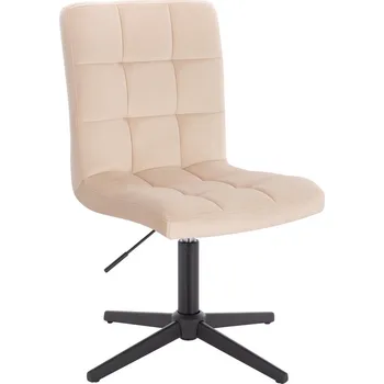 Otočné křeslo Vestland velur na černém kříži - krémová