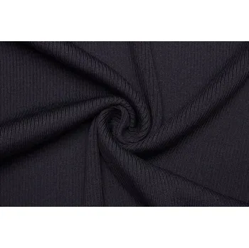 Úplet žebrovaný s vlnou | svetrovina - Tmavě modrá