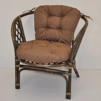 Axin Trading s.r.o. Ratanové křeslo Bahama hnědé polstr hnědý melír