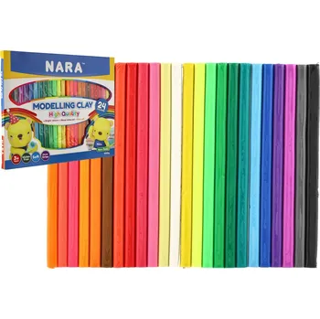 Modelovací hmota Teddies Modelína/Plastelína NARA 1000g 24ks v krabičce 30x25x2cm