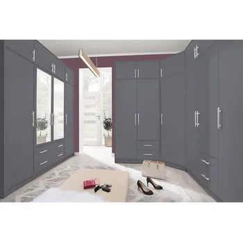 Šatní skříň SMART a | sestava šatních skříní | 200 cm + 195x245 cm | antracit