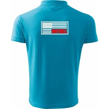 Pánská košile Infidel vlajka - Polokošile pánská Pique Polo 203 - 5XL ( Světlý tyrkys )