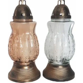 Lucerna Svícen hřbitovní pvc/sklo 38cm mix