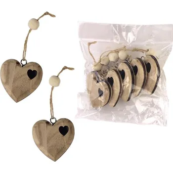 Dekorace srdce, 5ks D4072-20