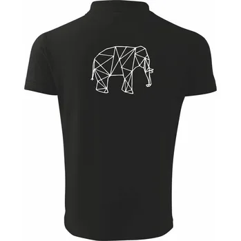 Pánská košile Geometrie - slon - Polokošile pánská Pique Polo 203 - 5XL ( Černá )