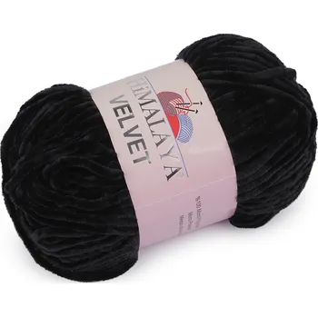 Příze Pletací žinylková příze Velvet 100 g, barva 8 (90011) černá